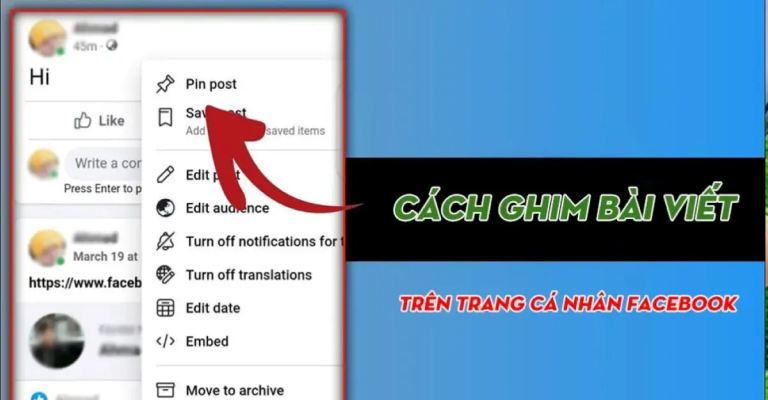 cách ghim bài viết trên trang cá nhân facebook limoseo