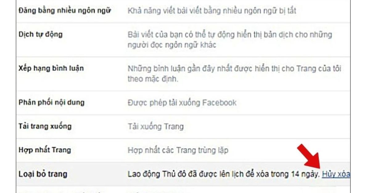 cách khôi phục trang fanpage bị xóa