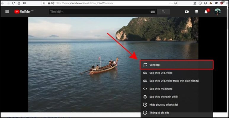 cách lặp lại video youtube trên máy tính