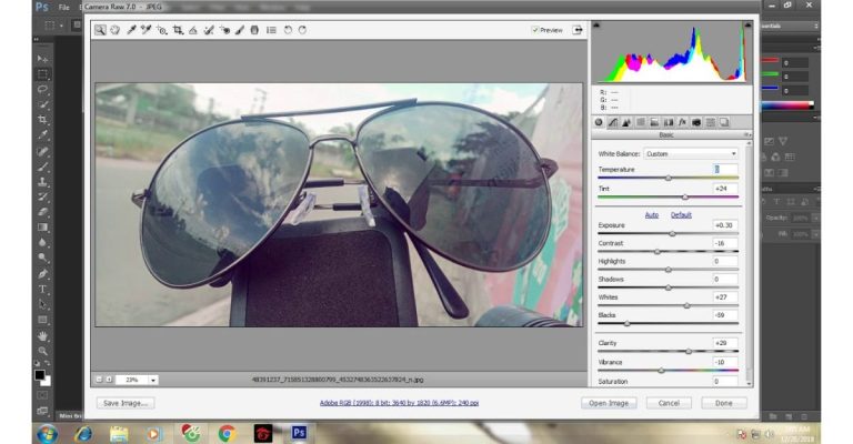 Cách mở Camera raw trong Photoshop cs6