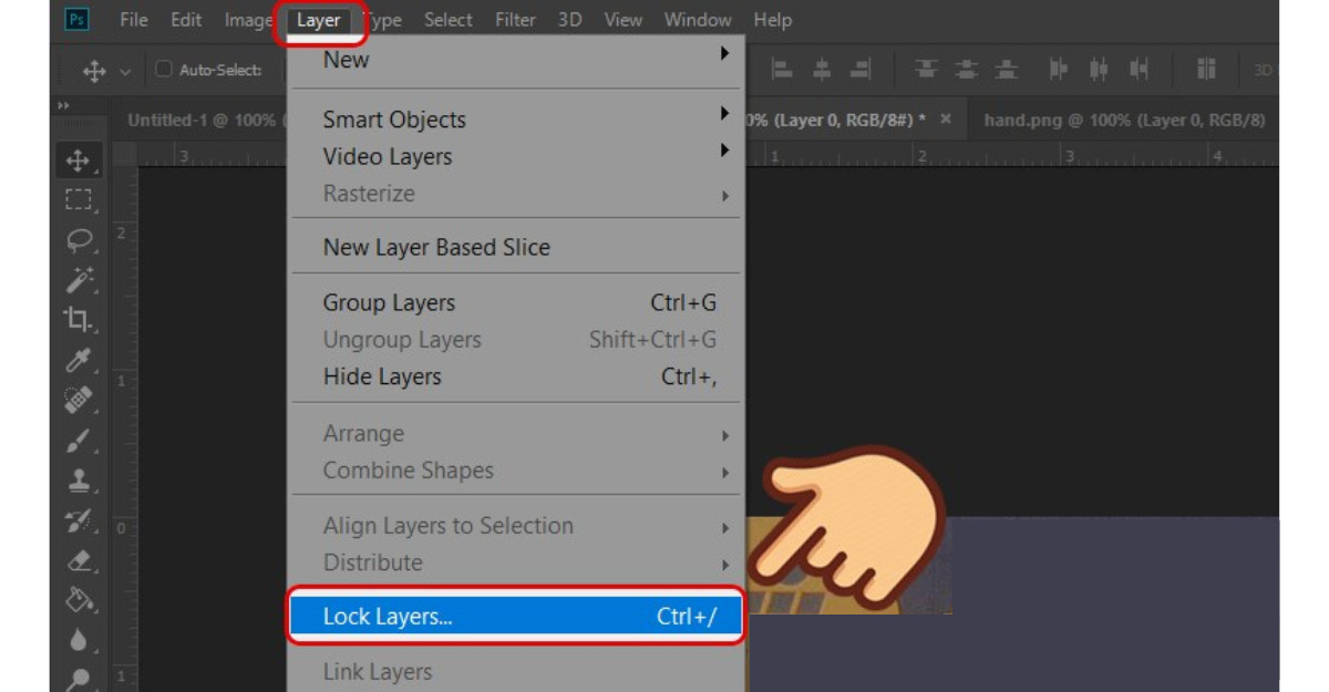 Cách mở khóa layer trong Photoshop bằng bảng thuộc tính