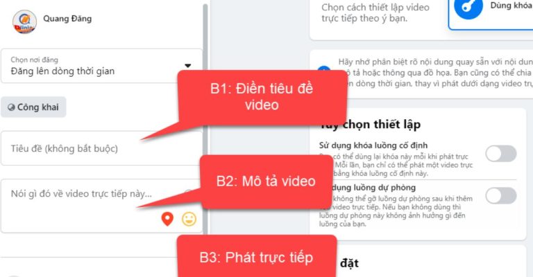 cách phát lại livestream trên fanpage