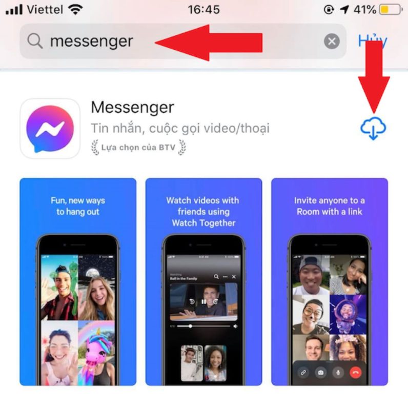 cách tải messenger facebook trên điện thoại iphone