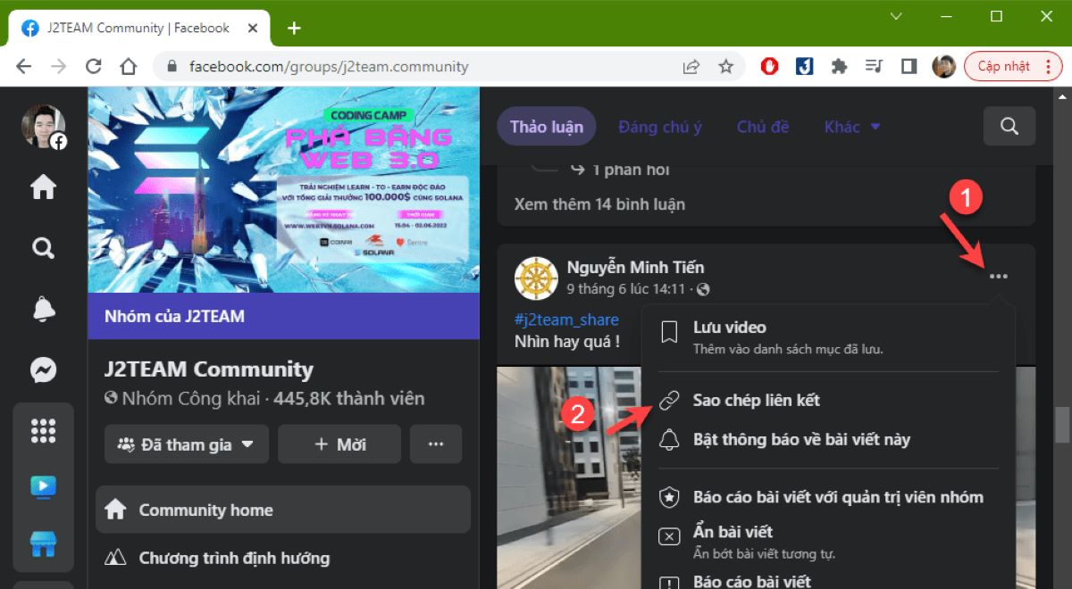 cách tải video trên nhóm kín facebook phiên bản cổ điển