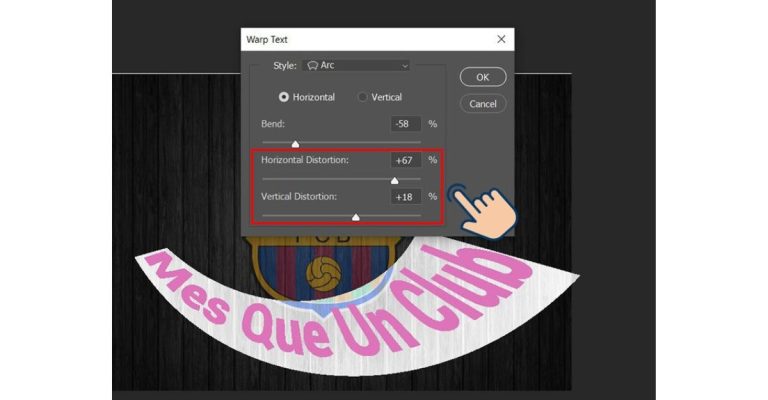 cách tạo chữ cong trong Photoshop