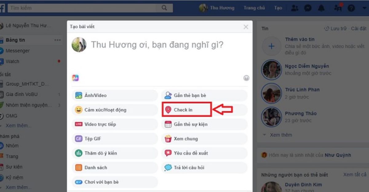 cách tạo điểm check in trên facebook bằng máy tính