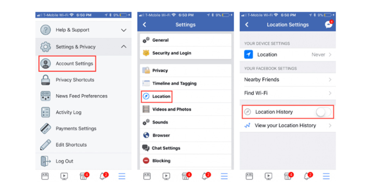 Cách xem lịch sử vị trí Facebook