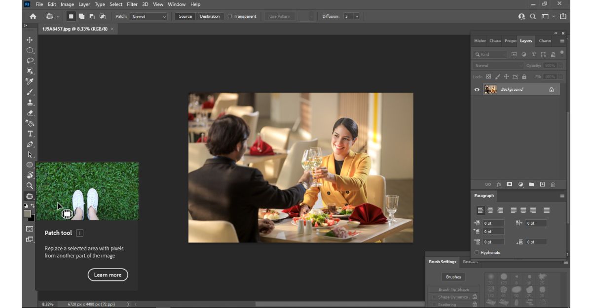 Cách xóa hình ảnh trong Photoshop bằng công cụ Patch Tool