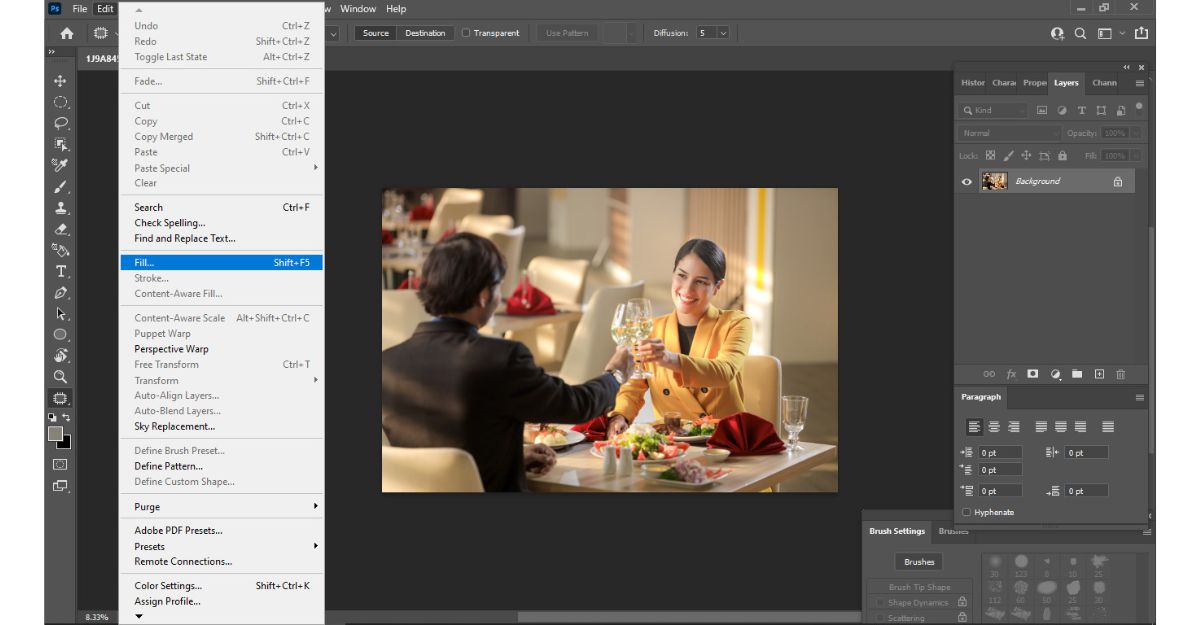 Cách xóa hình trong Photoshop bằng Content – Aware Fill