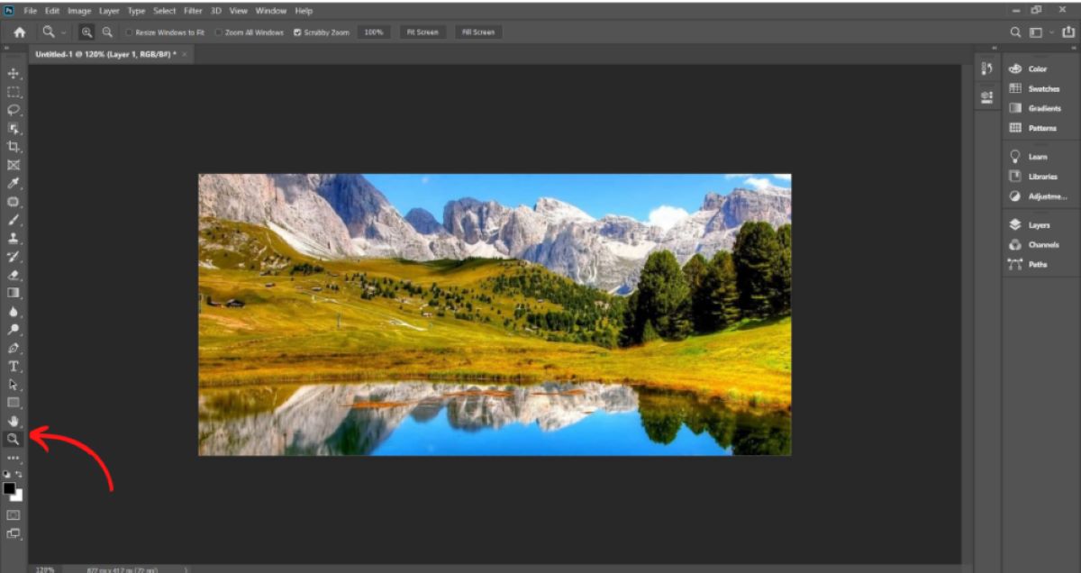 cách zoom ảnh trong photoshop bằng công cụ zoom tool