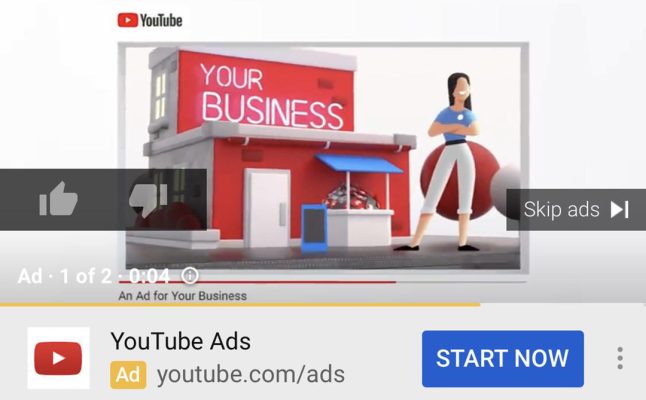 chèn quảng cáo trên youtube