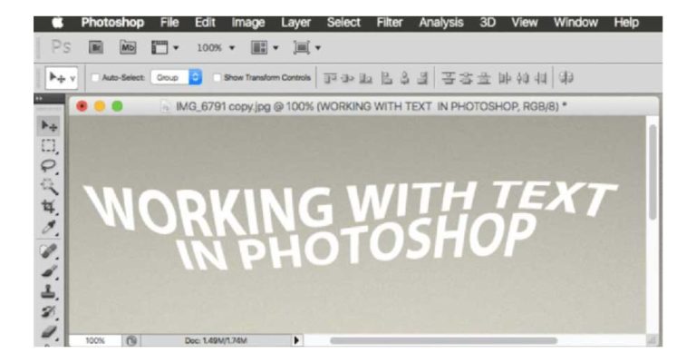 chỉnh khoảng cách chữ trong Photoshop