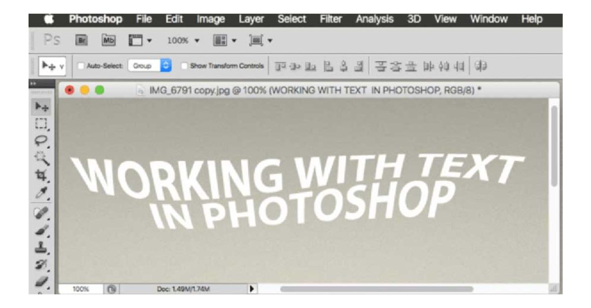 chỉnh khoảng cách chữ trong Photoshop
