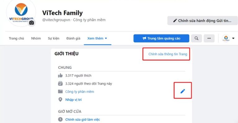 chỉnh sửa fanpage thành doanh nghiệp địa phương