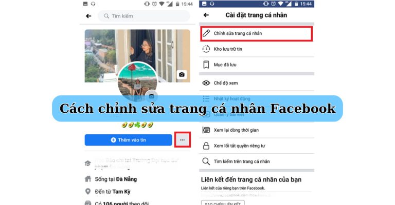 chỉnh sửa trang cá nhân facebook