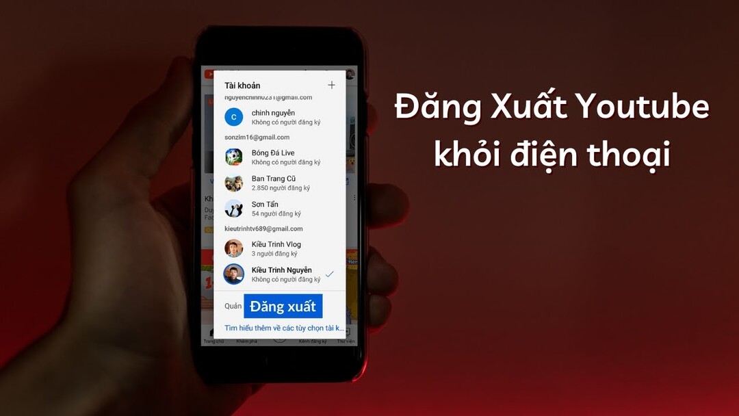 đăng xuất trên youtube
