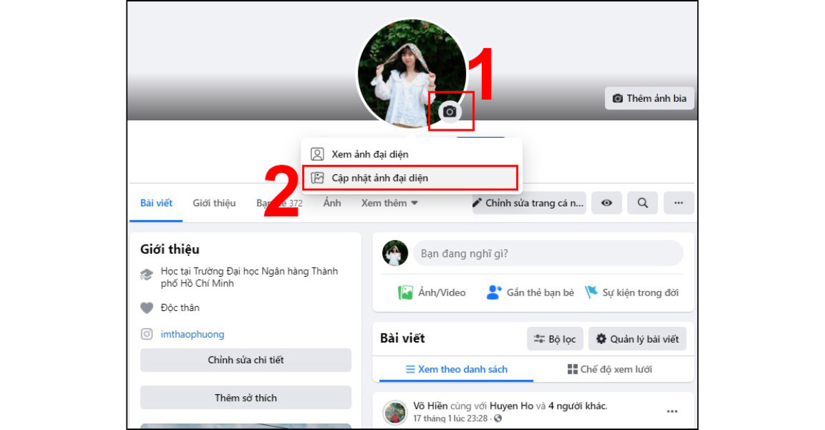 Hướng dẫn cách chỉnh ảnh đại diện Facebook trên máy tính