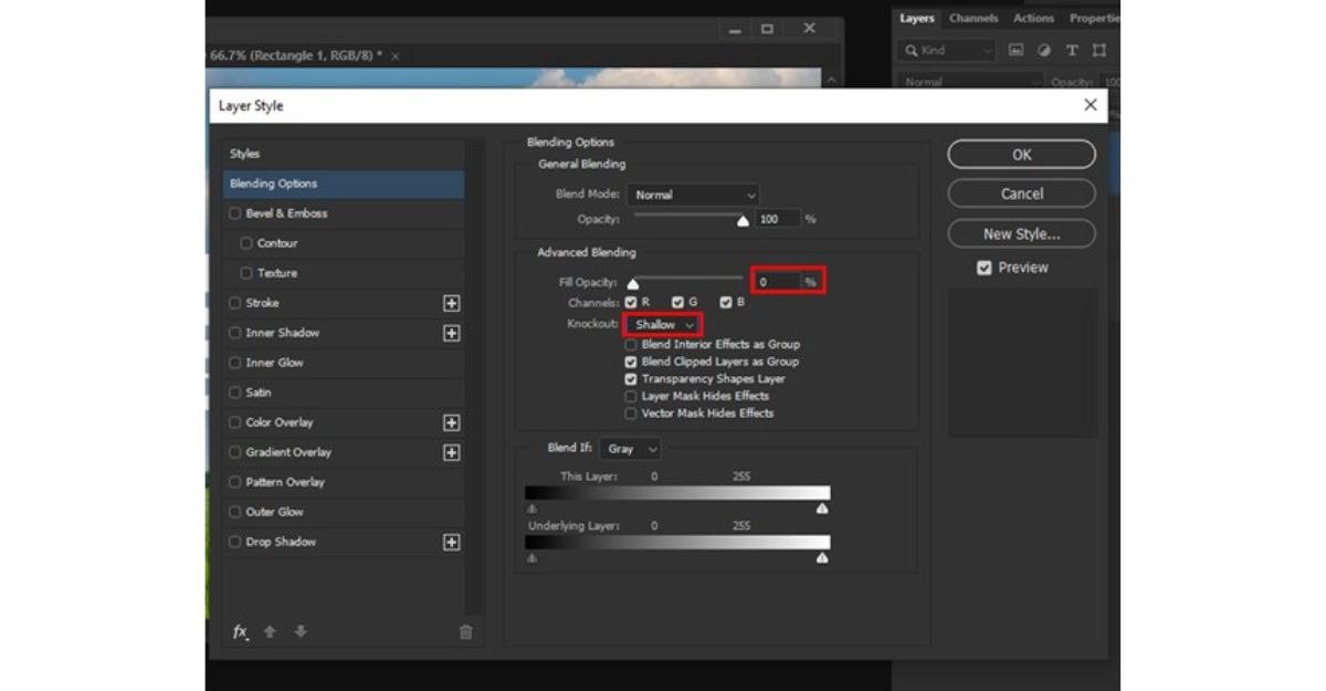 Hướng dẫn cách tạo chữ trong suốt Photoshop