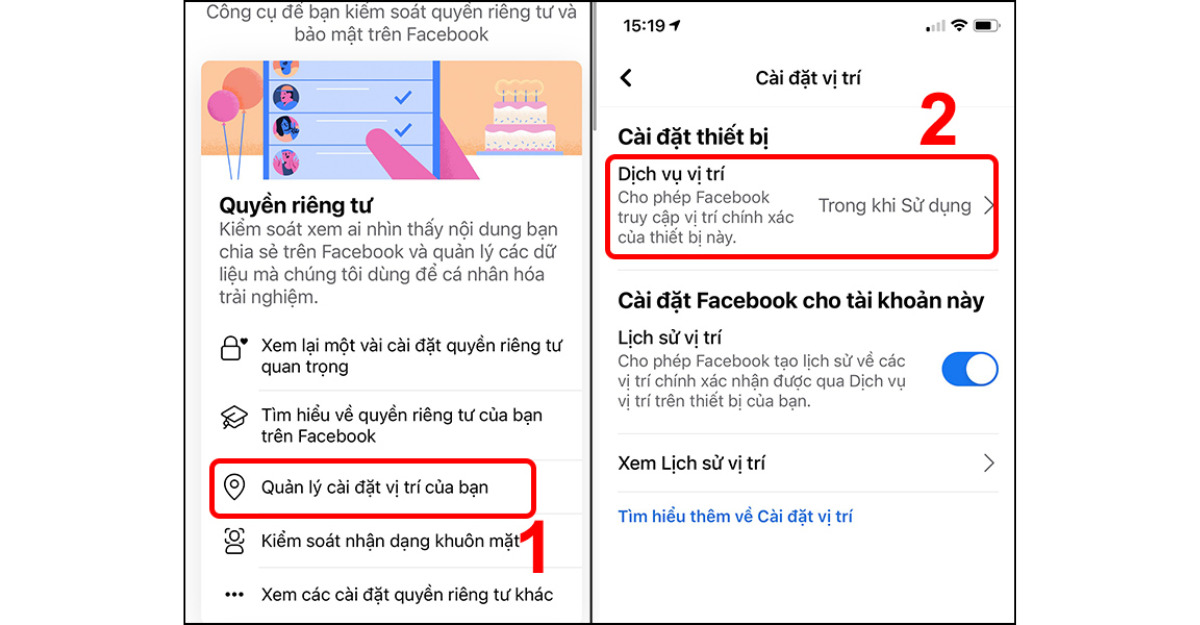 Hướng dẫn cách tắt chia sẻ vị trí trên Facebook