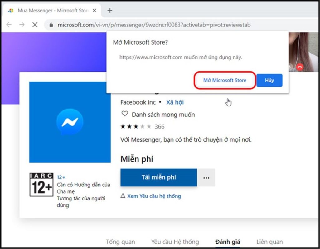 hướng dẫn cài đặt messenger trên máy tính qua microsoft store