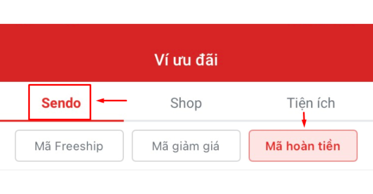 Hướng dẫn sử dụng mã hoàn tiền Sendo
