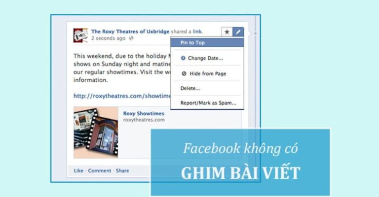 không ghim được bài viết trên fanpage
