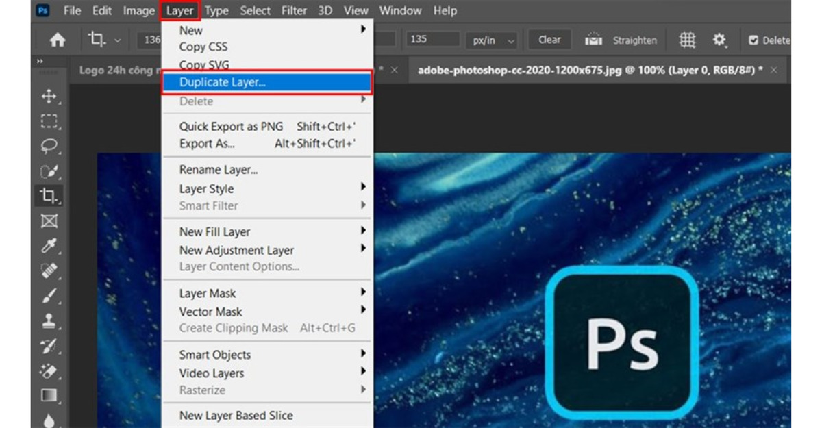 Sao chép Layer trong Photoshop bằng tùy chọn Duplicate Layer