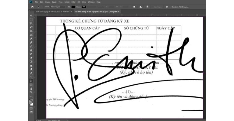 tách chữ trong Photoshop