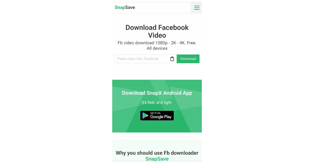 Tải video Facebook về iPhone bằng Snapsave.app