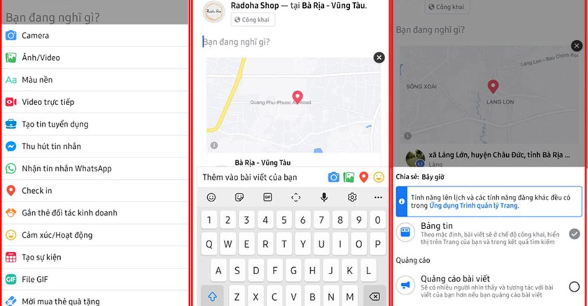 tạo địa điểm cho page trên facebook bằng điện thoại