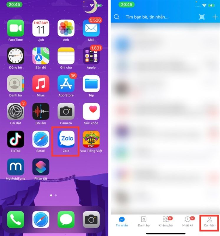 tắt cập nhật danh bạ zalo trên iphone