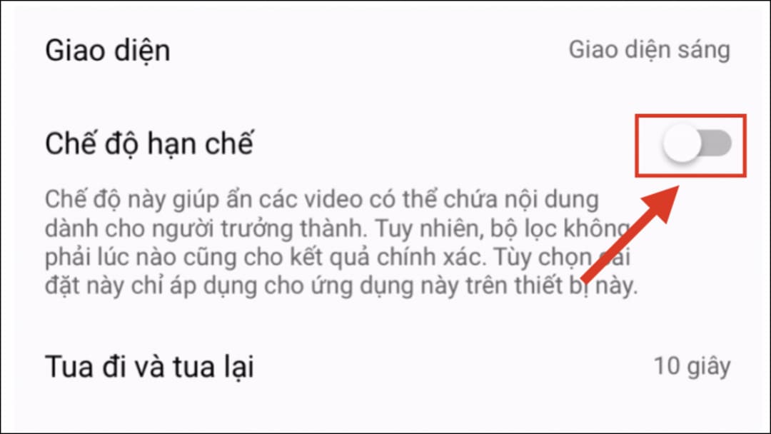 tắt chế độ hạn chế độ tuổi trên youtube