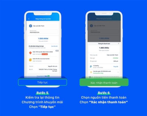 thanh toán tiền nước qua zalo pay