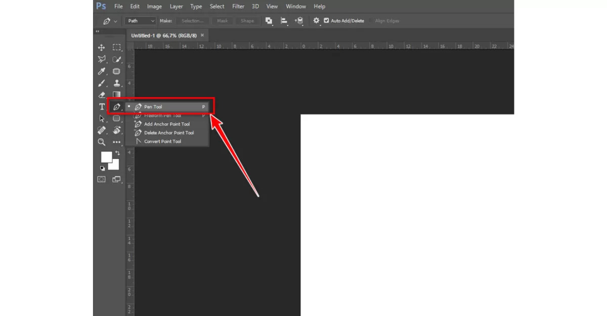 Vẽ đường thẳng trong Photoshop bằng Pen Tool