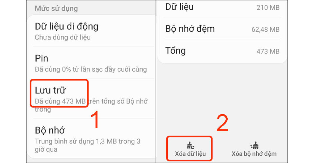 Xóa dữ liệu ứng dụng Facebook