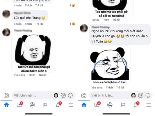 bình luận facebook bằng nhãn dán