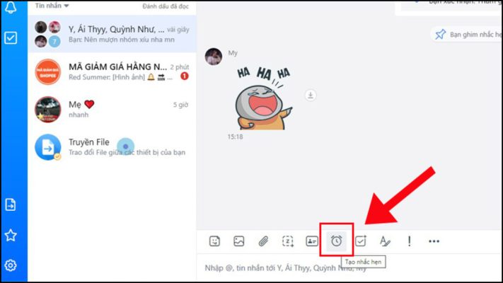cách đặt lịch hẹn trên zalo