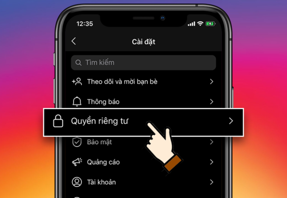 Cách để Instagram thành tài khoản riêng tư