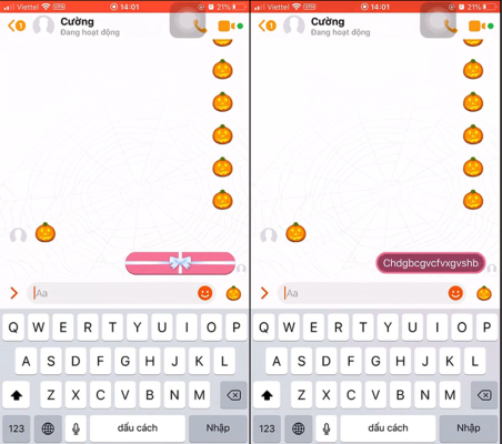 cách gửi hiệu ứng hộp quà trên messenger