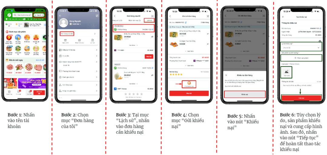 cách hủy khiếu nại sendo