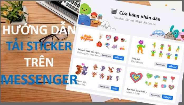 cách tải nhãn dán trên messenger