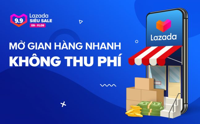 cách trang trí gian hàng trên lazada