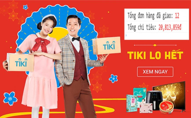 cách xem tổng số tiền đã mua trên tiki