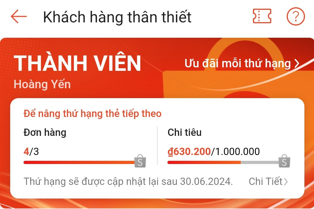 Cách xem tổng số tiền đã mua trên Shopee bằng điện thoại