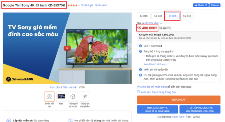 có nên mua tivi trên lazada