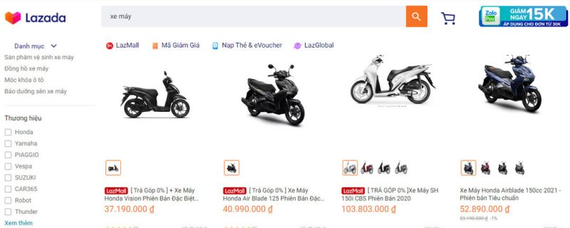 có nên mua xe trên lazada