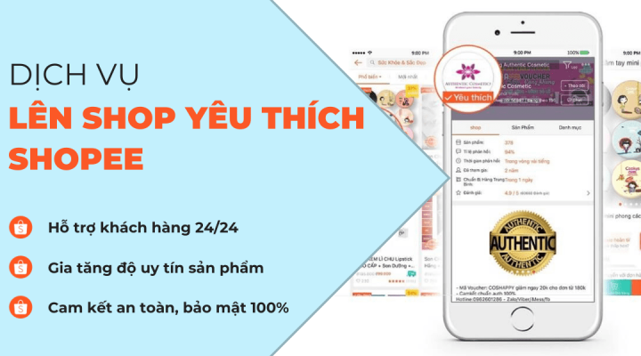 dịch vụ lên shop yêu thích shopee