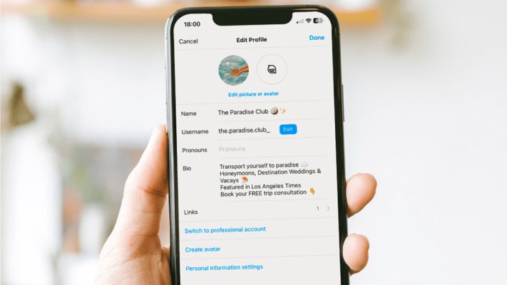 đổi tên trên Instagram