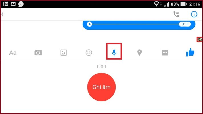 ghi âm messenger bị lỗi