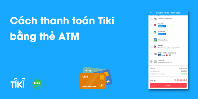 hướng dẫn thanh toán bằng thẻ atm trên tiki